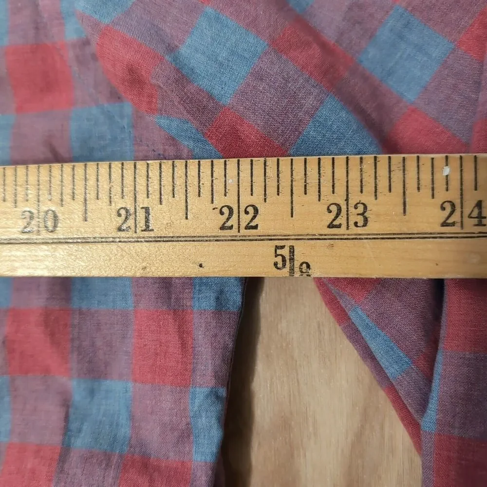 J Crew Shirt Mens L Red Blue Check Slim Button Down Long Sleeve Heatherd Cotton‎